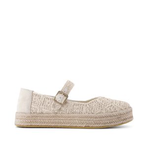Womens Carolina Mary Jane Espadrille Undyed Floral Raffia