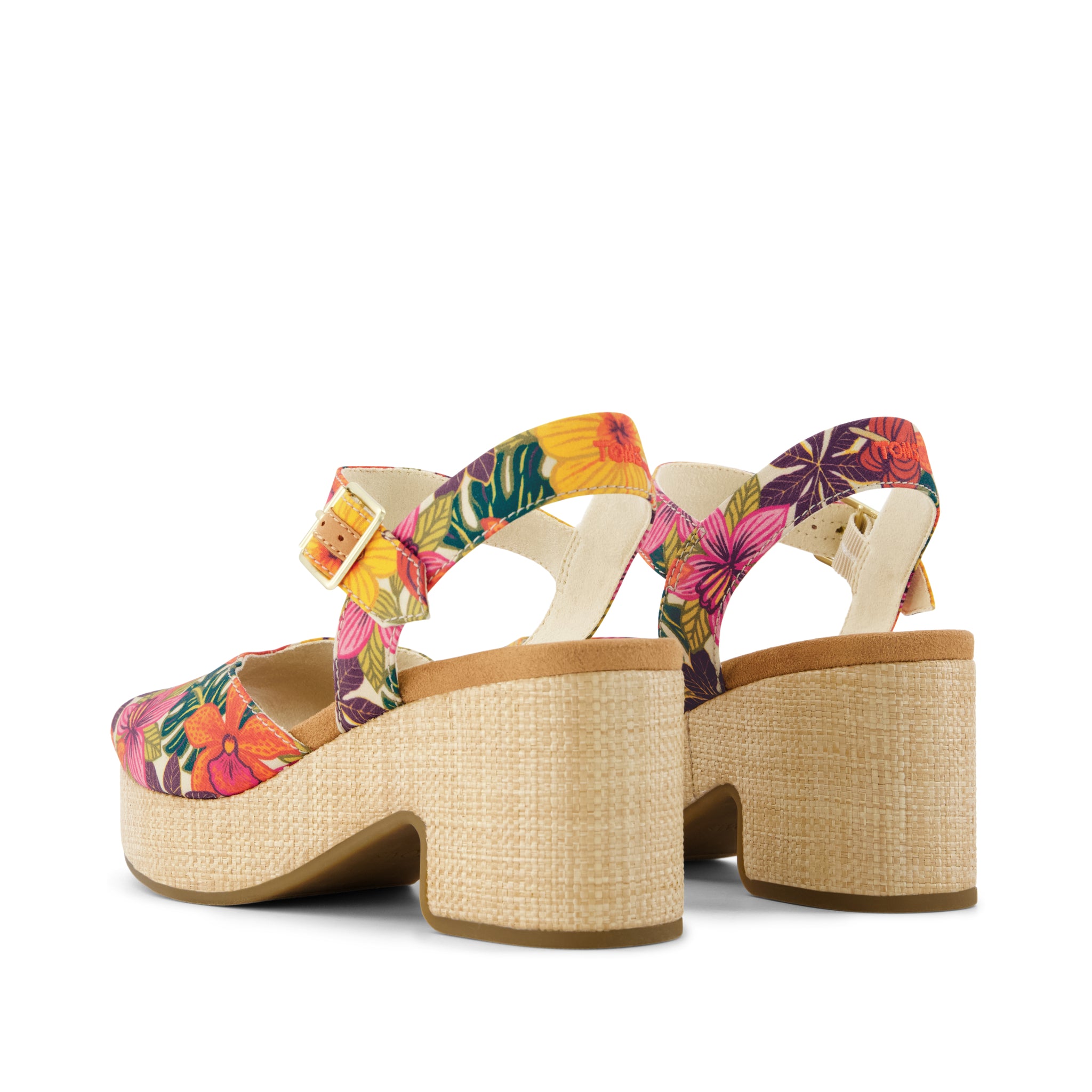 Womens Isla Peep Toe Heeled Sandal Tropical Floral Print - Image 4