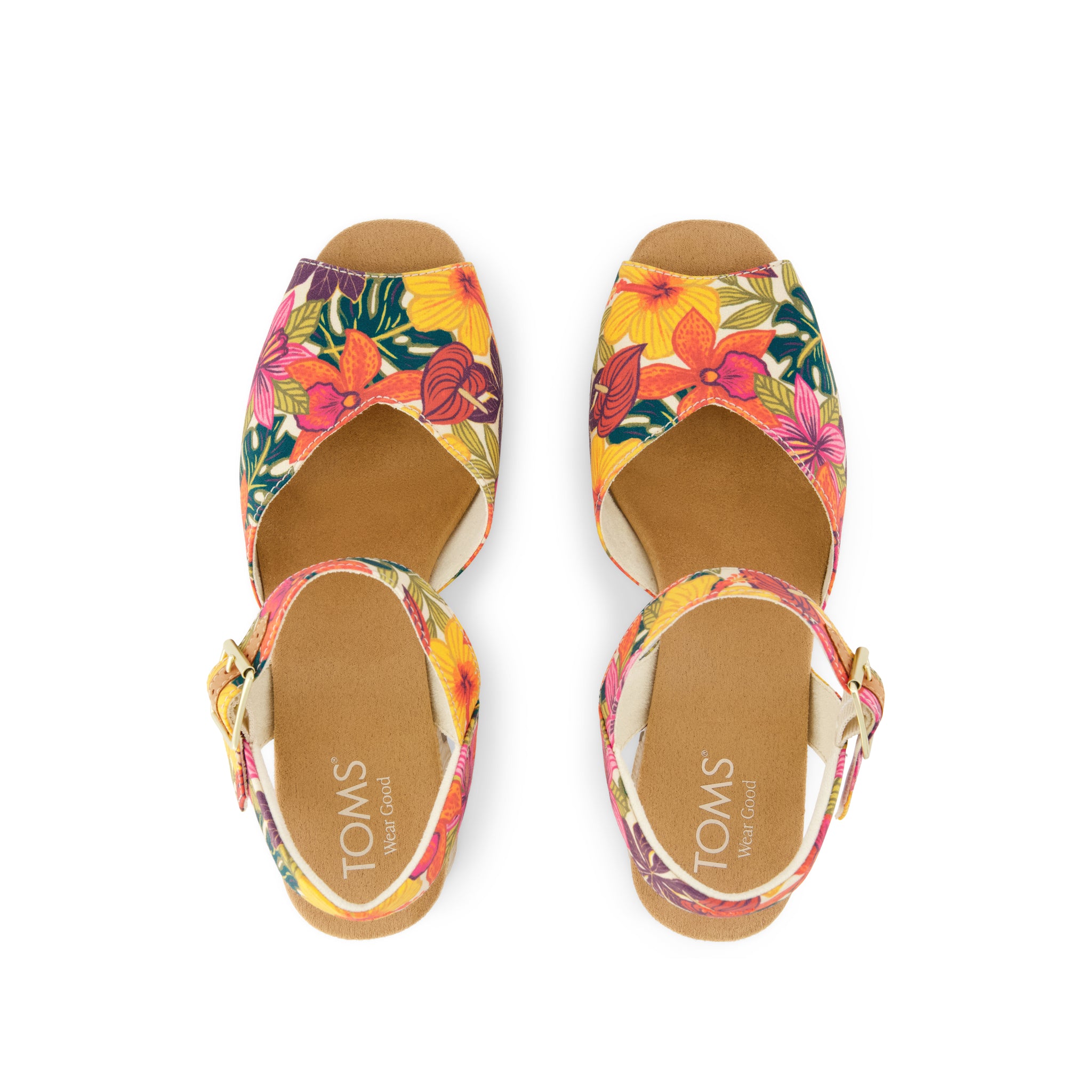 Womens Isla Peep Toe Heeled Sandal Tropical Floral Print - Image 6