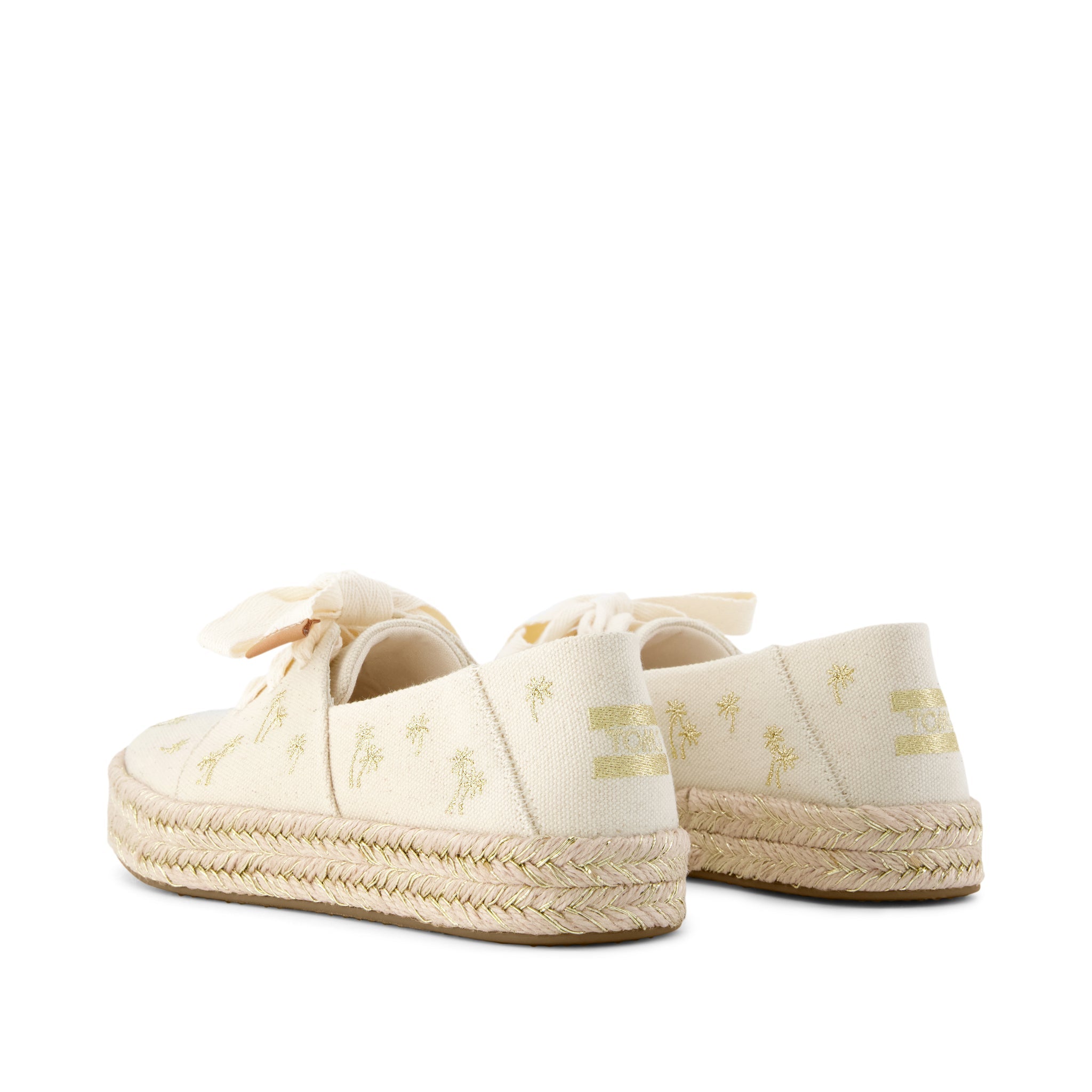 Womens Carolina Lace-Up Espadrille Metallic Embroidered Palm Trees - Image 4