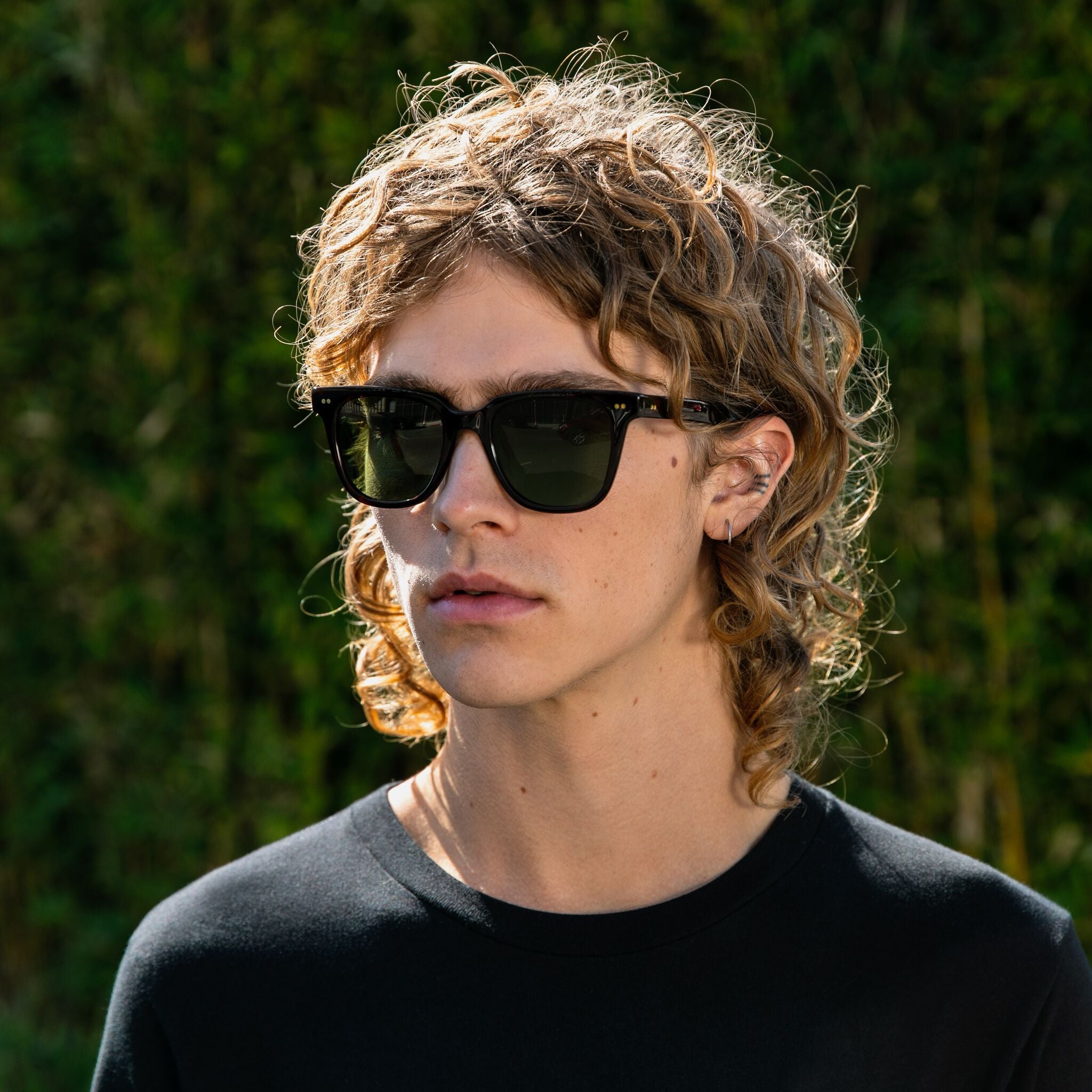 Memphis 301 Black Teal Handcrafted Sunglasses - Image 2