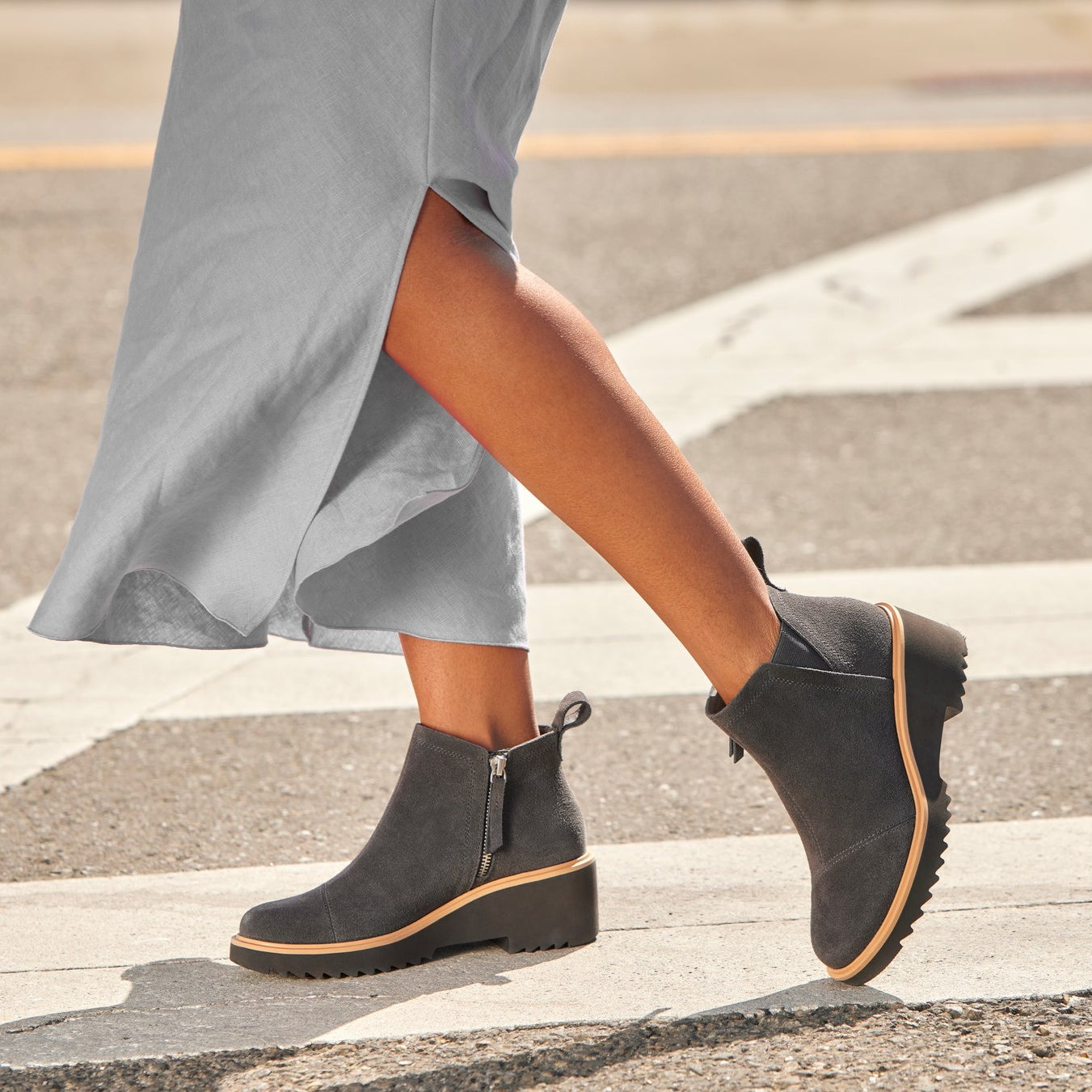 Maude Forged Iron Suede Wedge Boot - Image 2