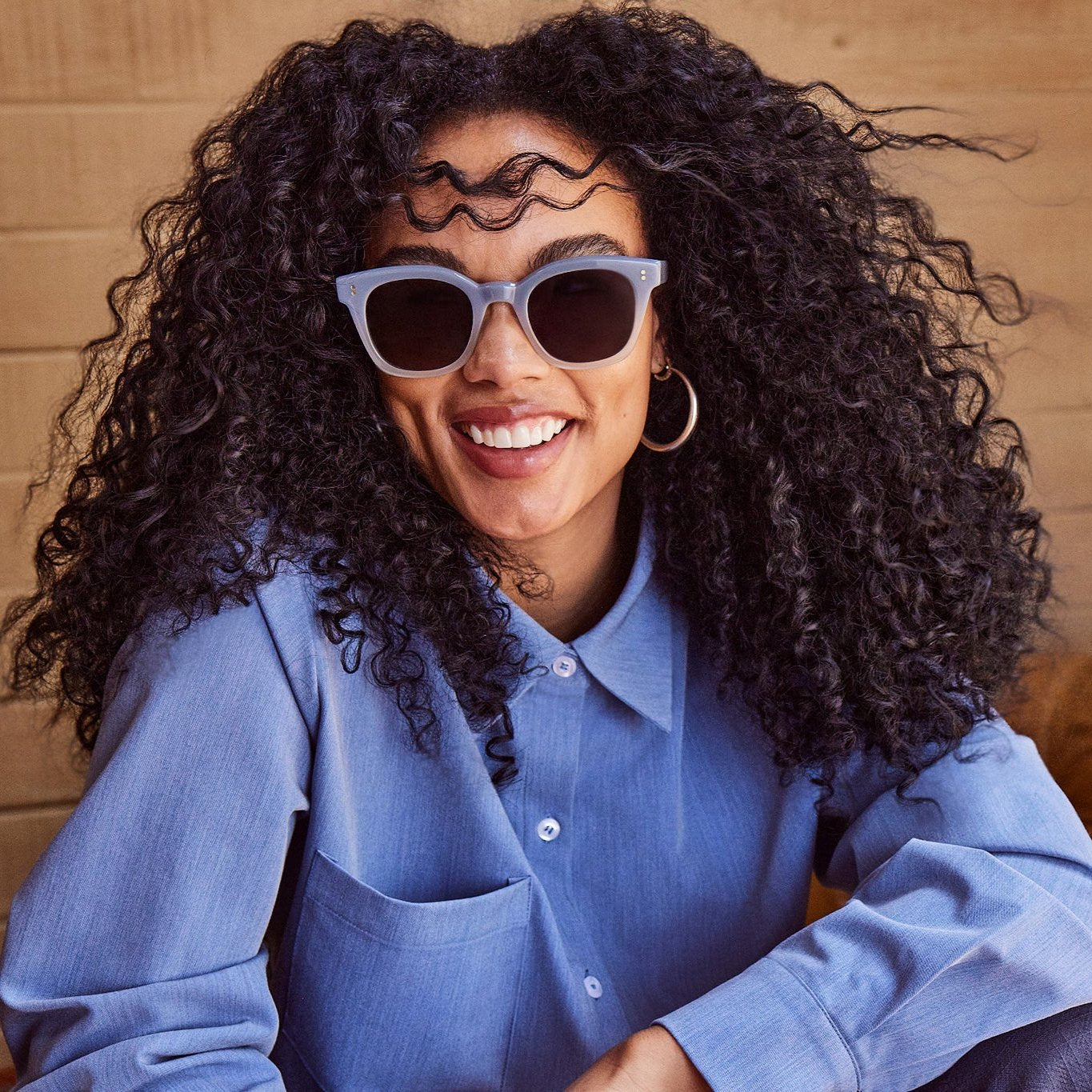 Rome Chalky Blue Fade Handcrafted Sunglasses - Image 2