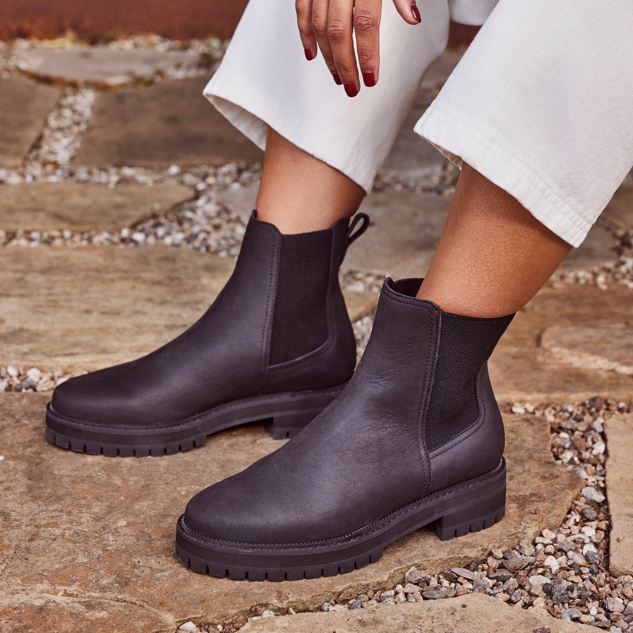 Bennet All Black Water Resistant Leather Boot - Image 3