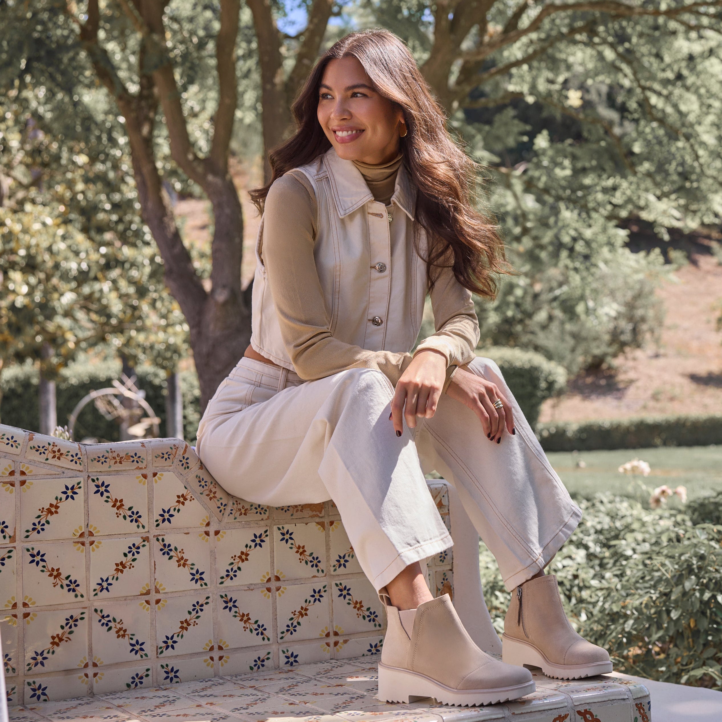 Maude Oatmeal Suede Wedge Boot - Image 2