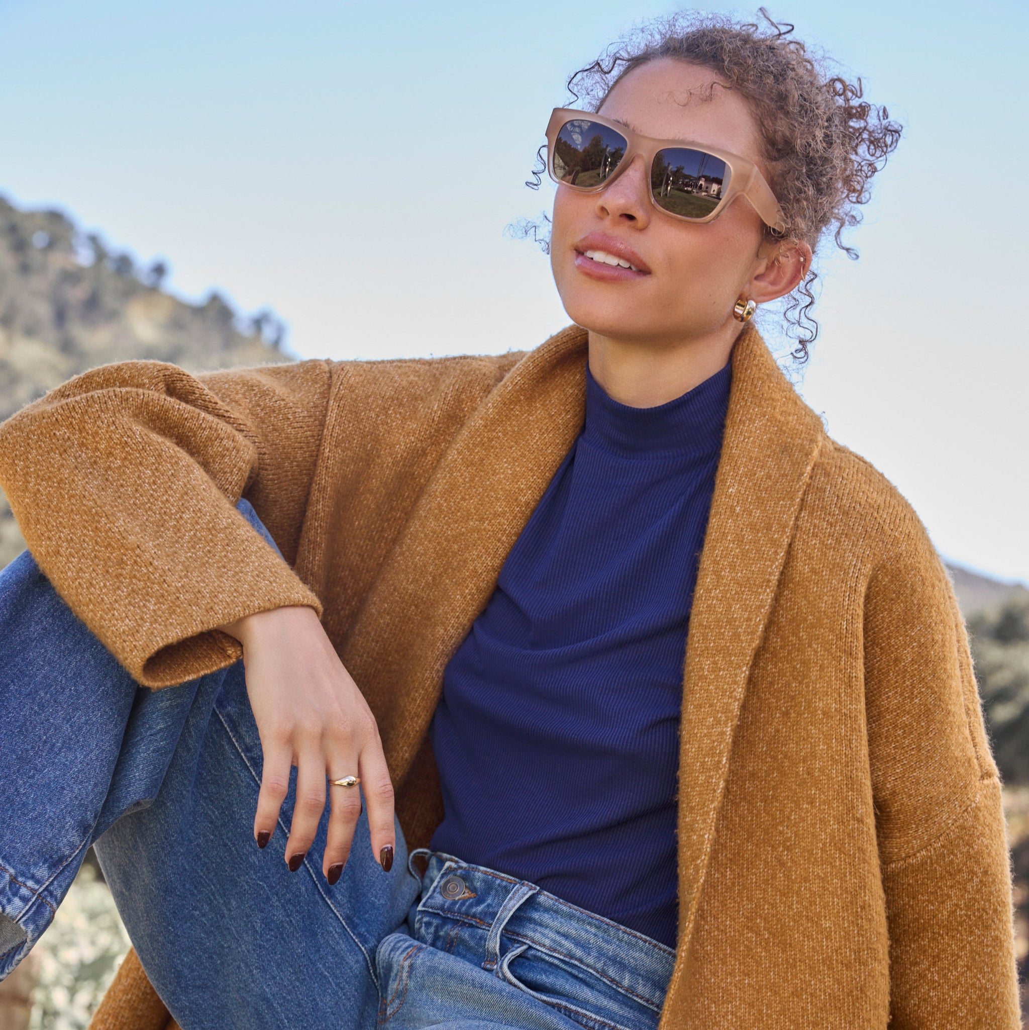Devon Oatmilk Traveler Sunglasses - Image 2