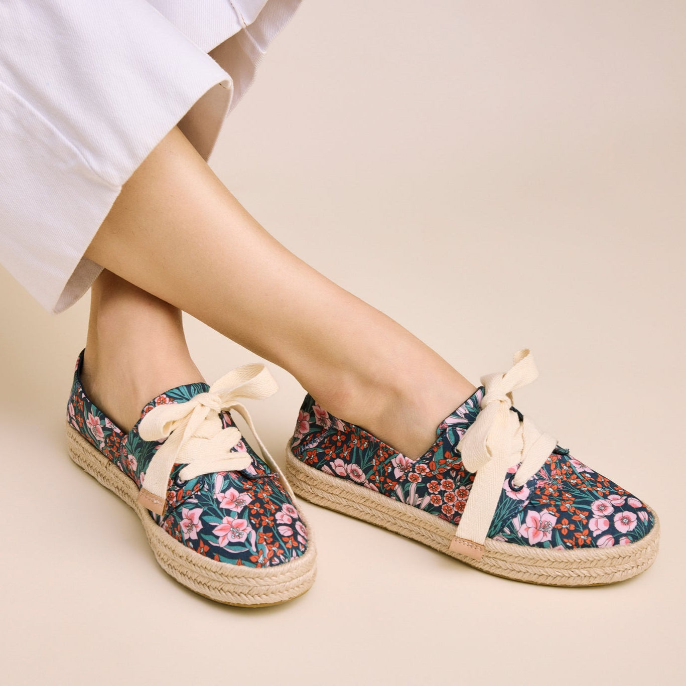 Carolina Lace-Up Espadrille Dark Teal Mountain Primrose - Image 3
