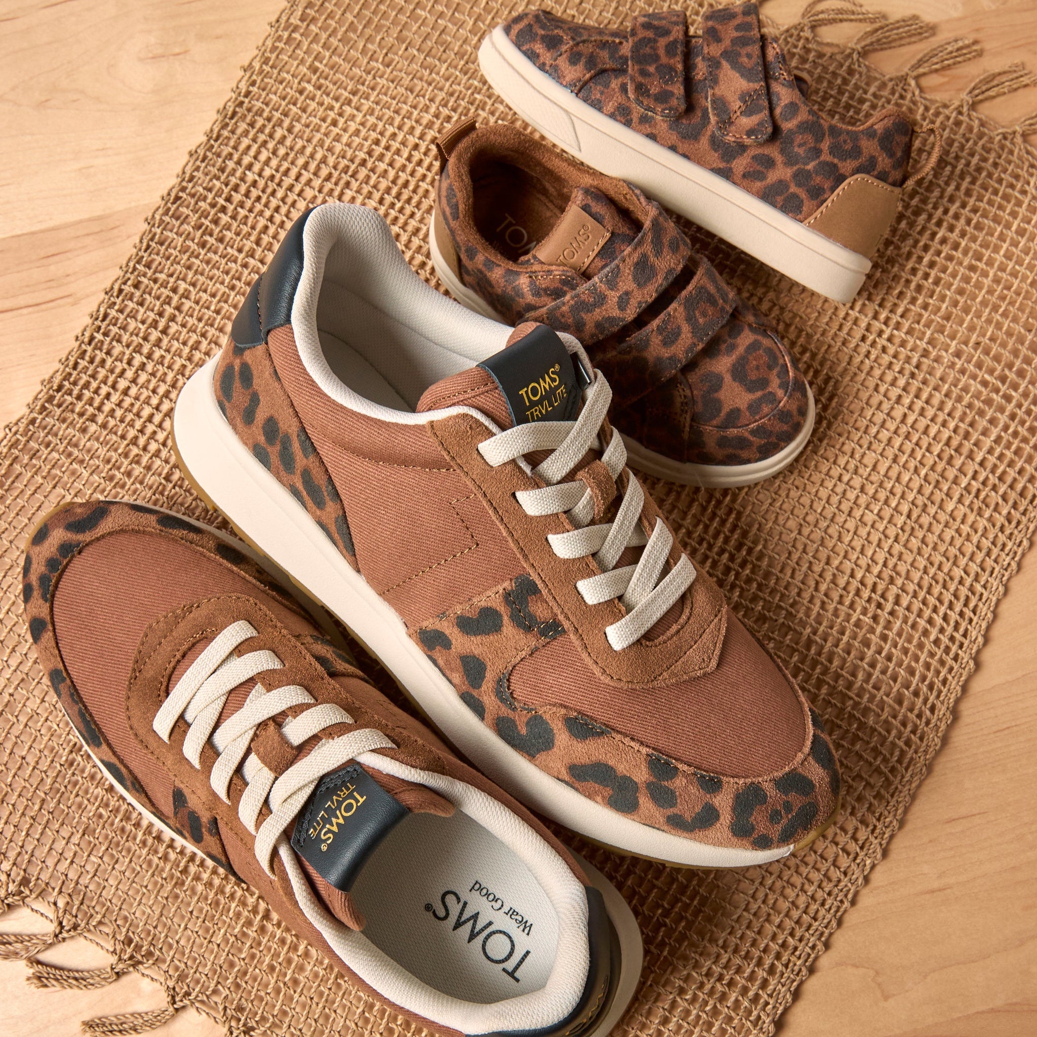 Cruz Double Strap Toddler Sneaker Brown Sugar Leopard Print - Image 2