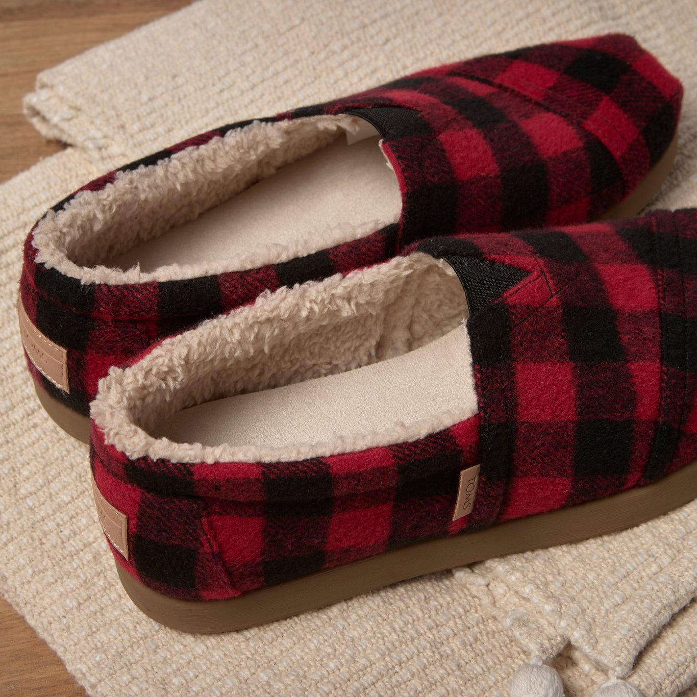 Mens Alp FWD Buffalo Plaid Red Faux Shearling - Image 3