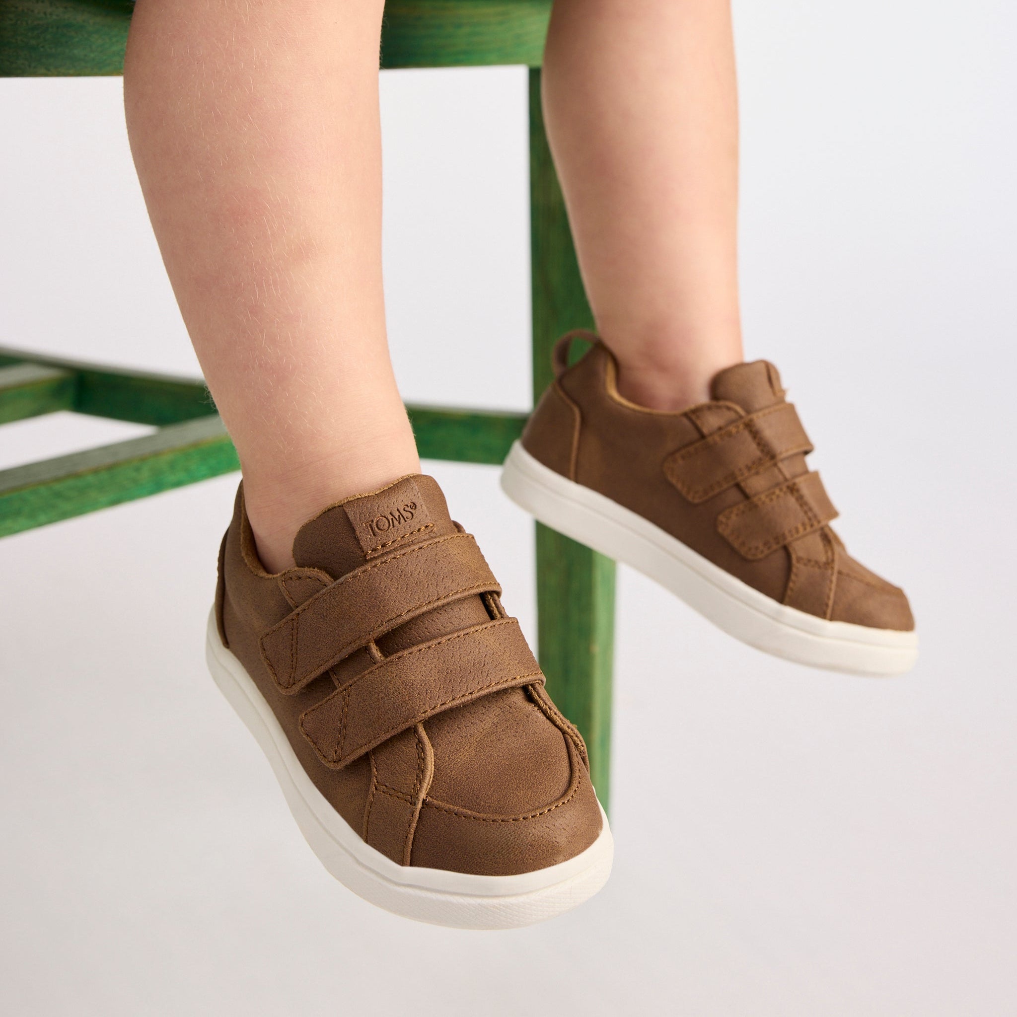 Toddler Shoe Cruz Double Strap Toddler Sneaker Toffee Microsuede - Image 2