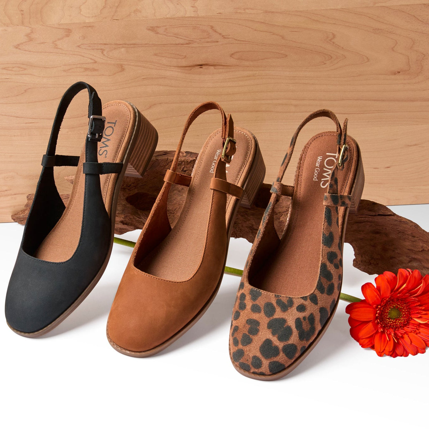 Womens Jaclyn Slingback Heel Amber Brown Nubuck Leather - Image 2
