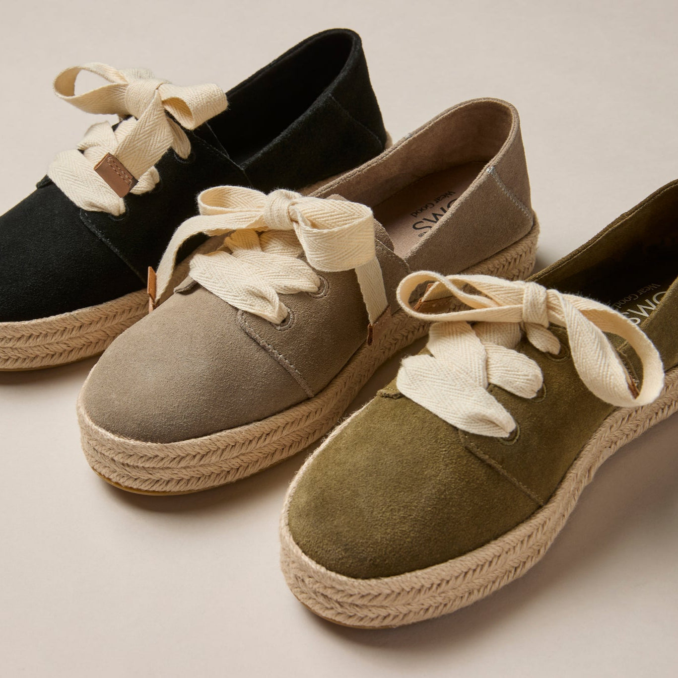 Womens Carolina Lace-Up Espadrille Dune Suede - Image 3