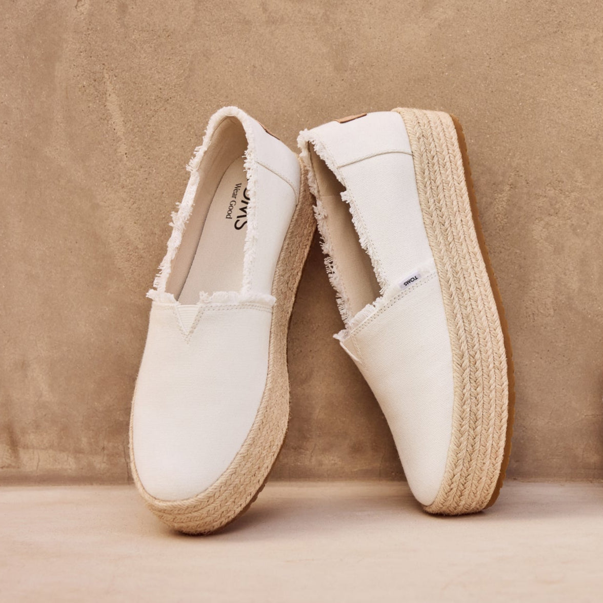 Valencia White Canvas Platform Espadrille - Image 2