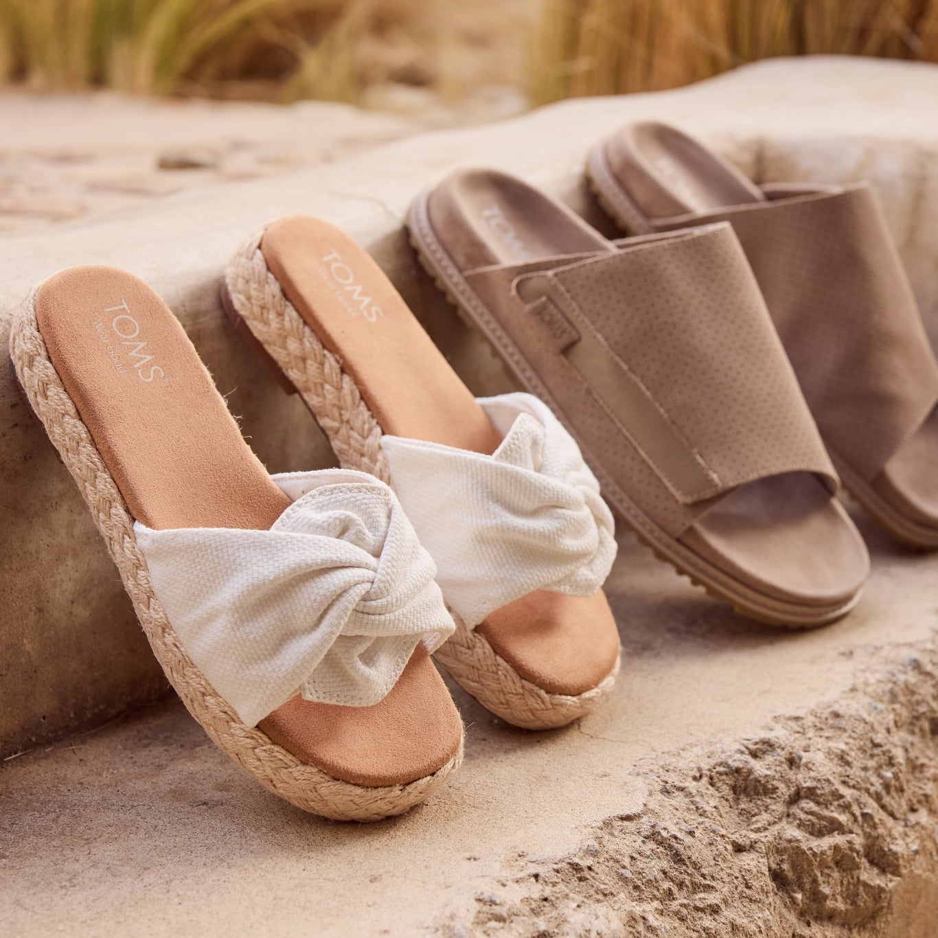 Abby Slide Flatform Espadrille Sandal White Beachside Woven - Image 3