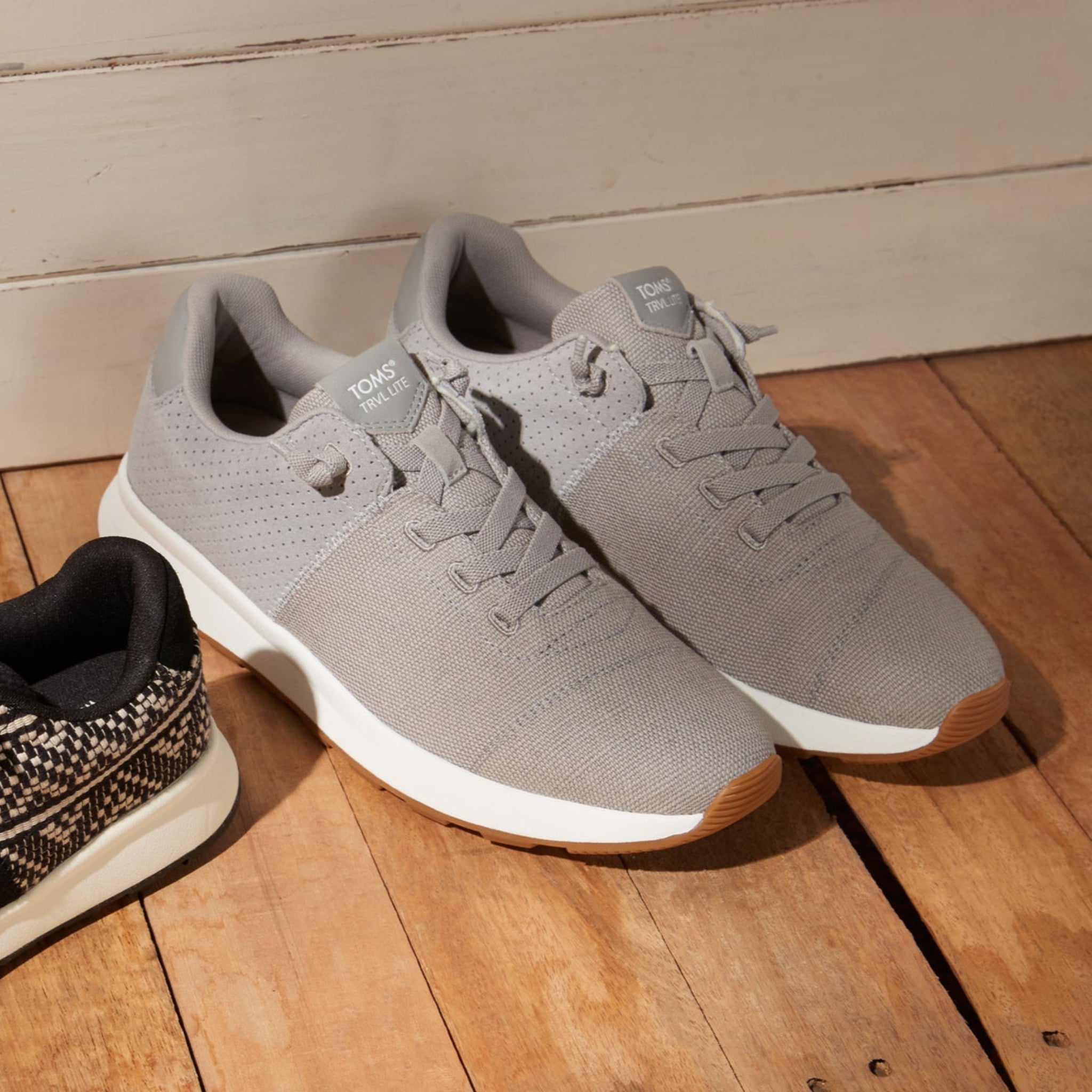 Trvl Lite Cabrillo Water Repellent Drizzle Grey Legacy Canvas And Perforated Suede Mens Sneaker - Image 2