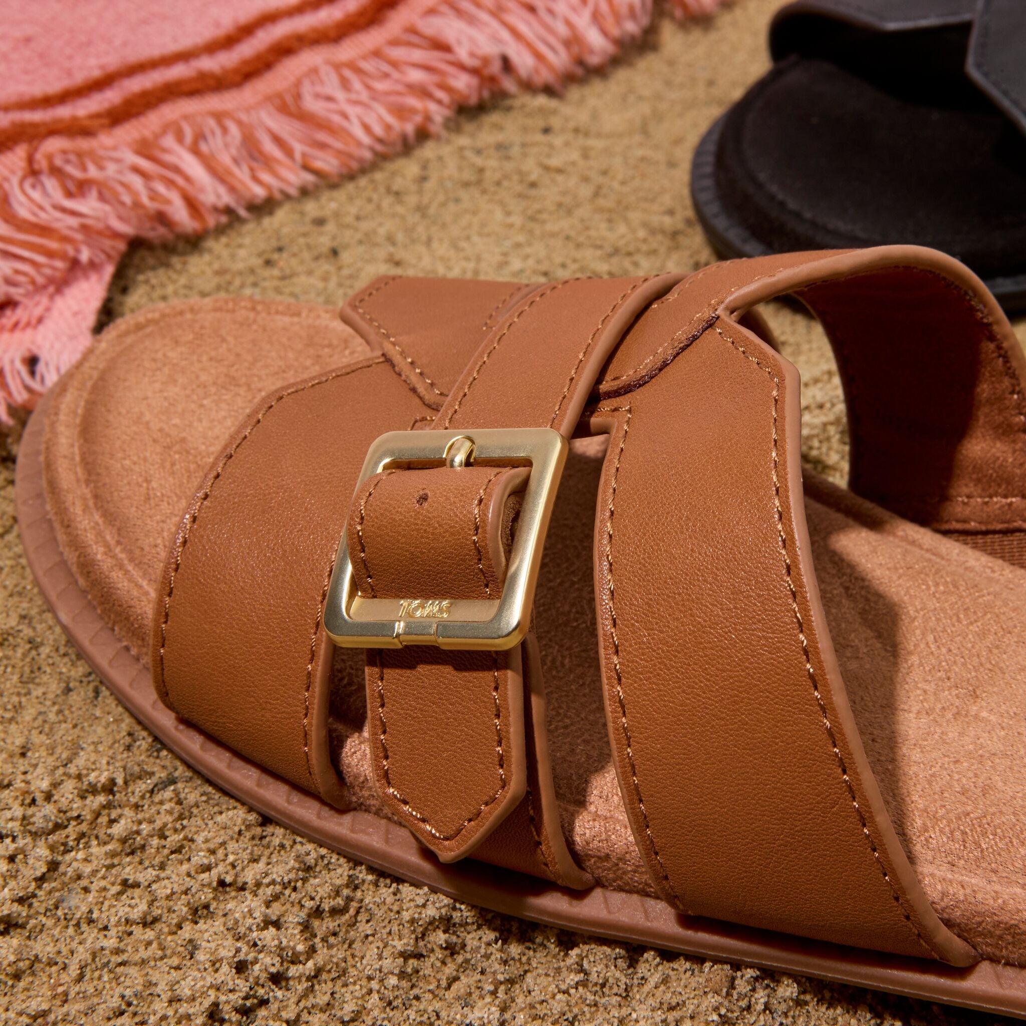 Womens Sol Slide Sandal Brown Sugar Leather - Image 2