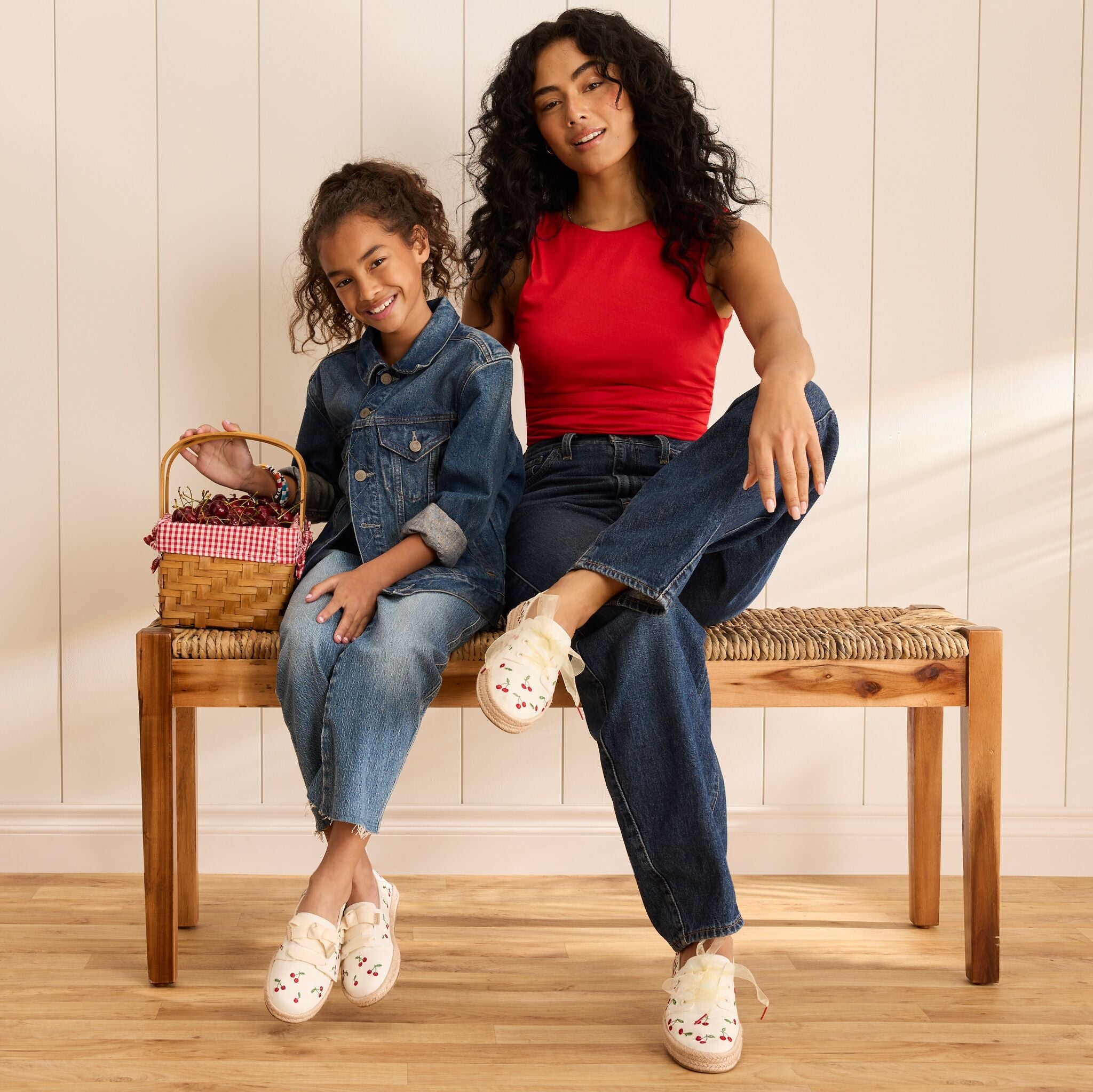 Carolina Lace-Up Kids Espadrille Embroidered Cherries - Image 2