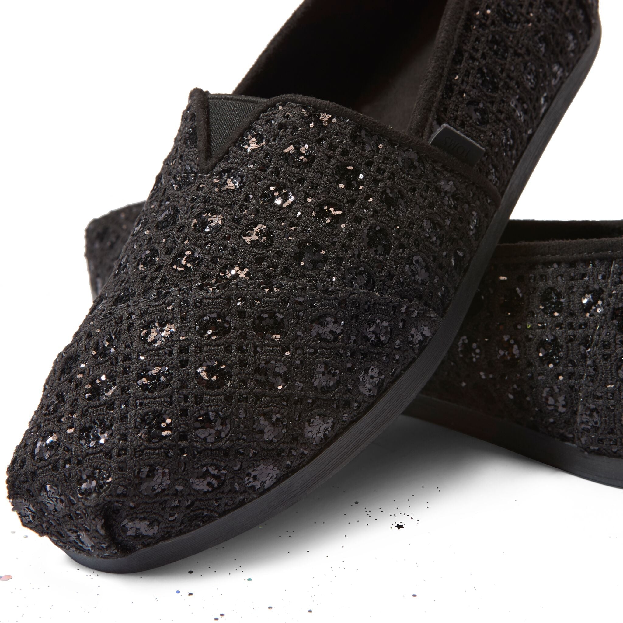 Womens Alpargata Classic Black Geometric Sequins - Image 2