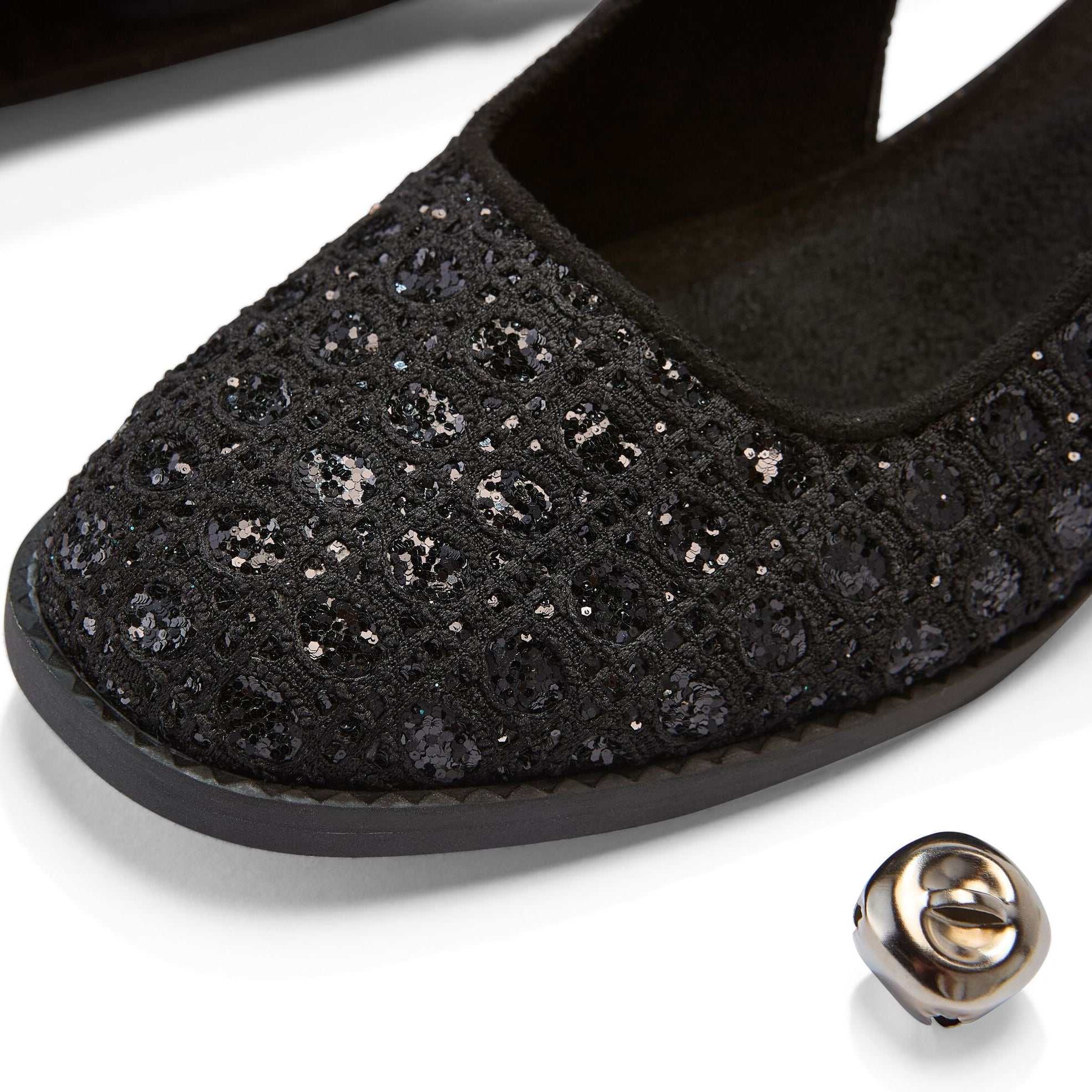 Womens Jaclyn Heel Black Geometric Sequins - Image 3