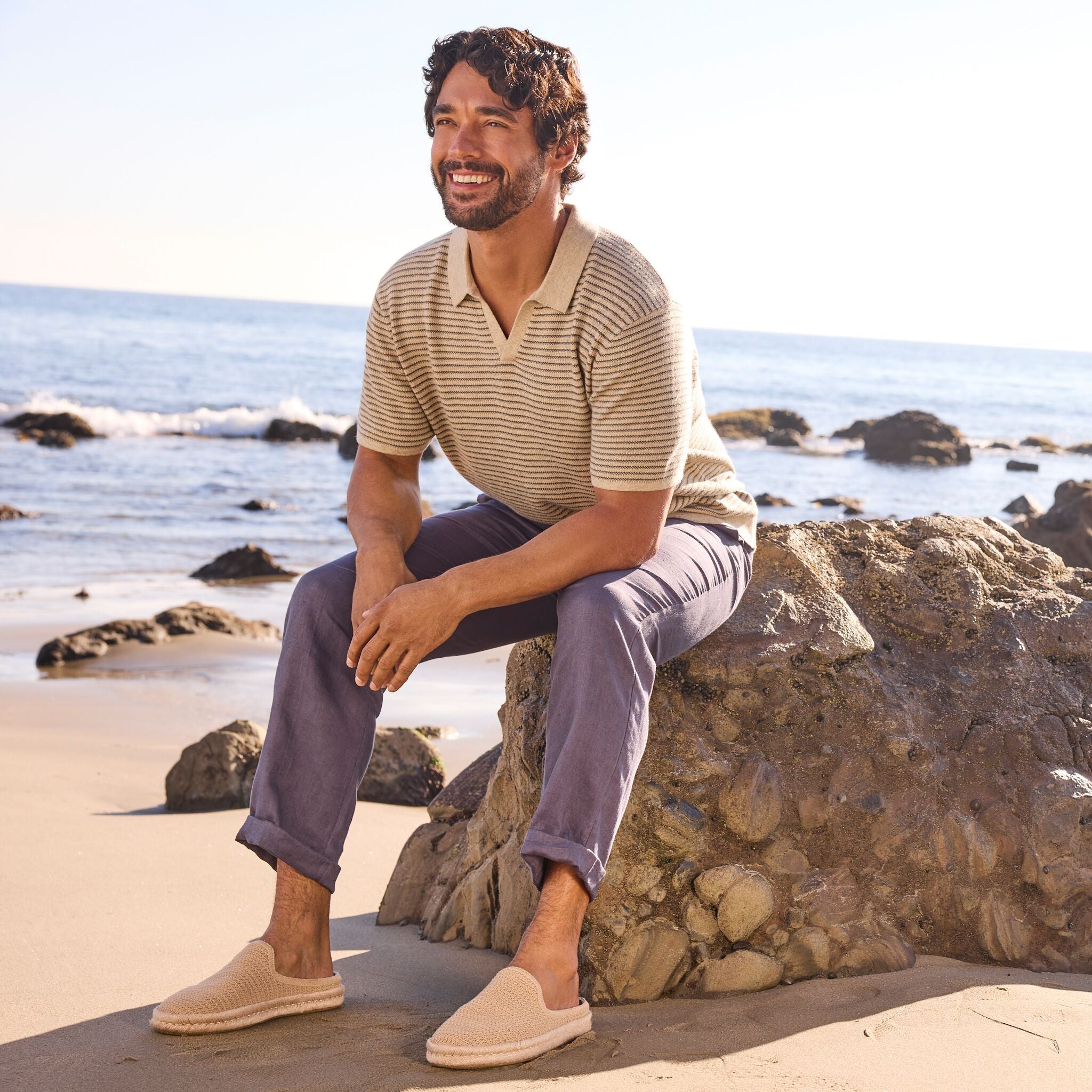 Mens Santiago Mule Oatmeal Mesh - Image 2